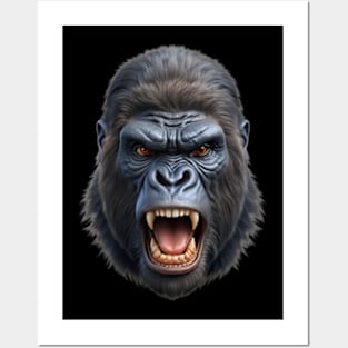 3D Gorilla Head Posters and Art